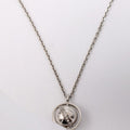 Louis Vuitton Pendant Globe Necklace Metal Silver Rhinestone