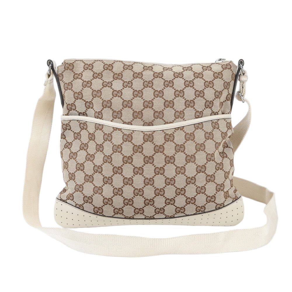 Gucci GG Canvas Leather Shoulder Bag Crossbody Hand Tote