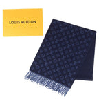 Louis Vuitton Echarpe Monogram Gradient Cashmere Fringe Scarf Navy — view 2