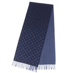 Louis Vuitton Echarpe Monogram Gradient Cashmere Fringe Scarf Navy — view 3