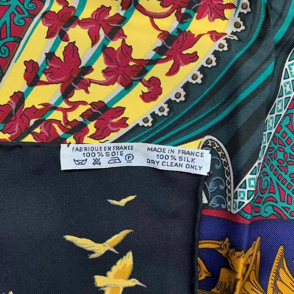 Hermes Carre 90 L Atlantide Atlantis Silk Scarf Black — view 8