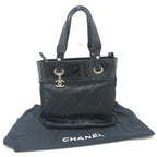 Chanel Tote Bag CC Paris Biarritz PM Enamel Black — view 8