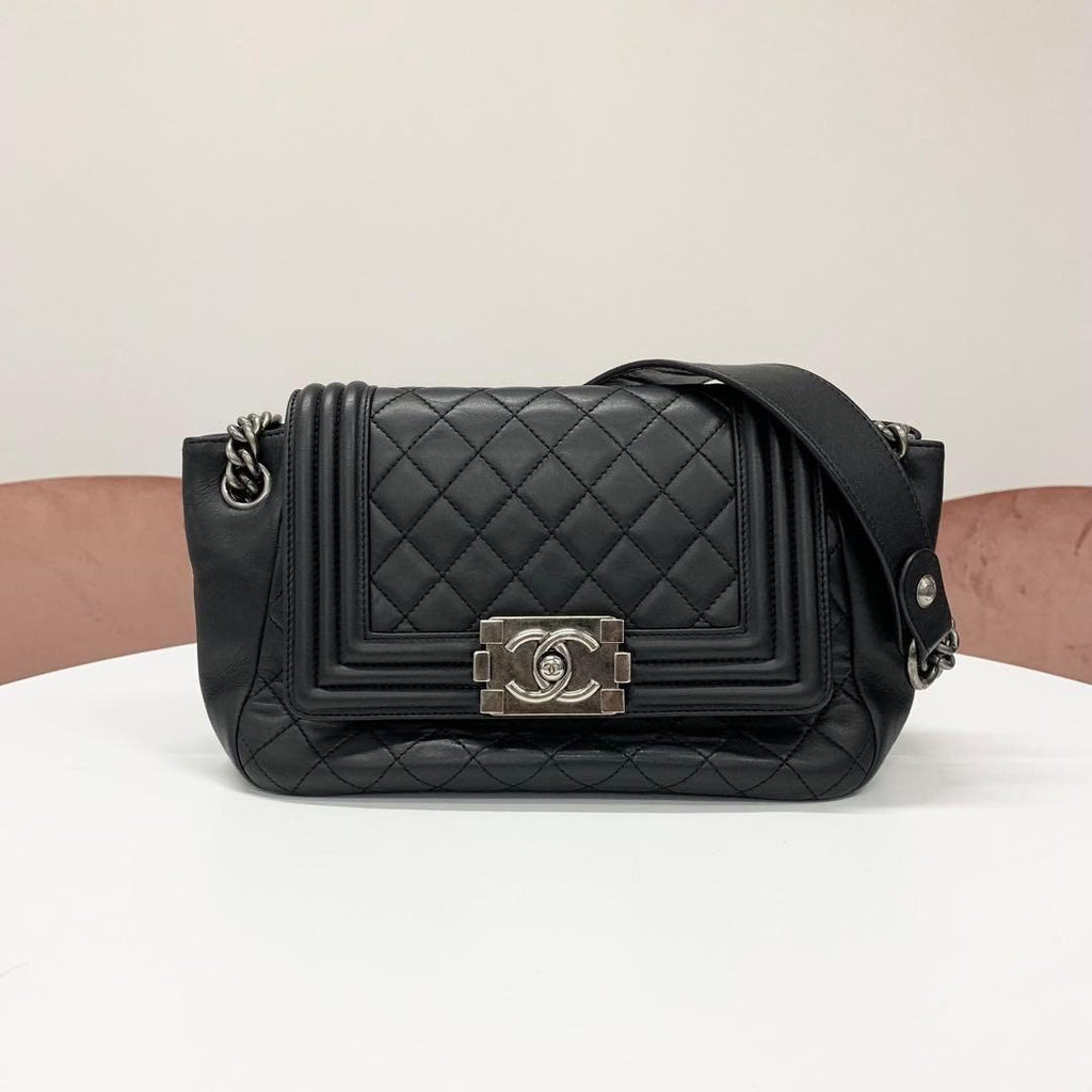 Chanel Quilted CC Logo Lambskin Shoulder Bag