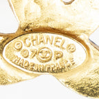 Chanel Cc Heart Cross Brooch Pin Gold Plated — view 3