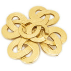 Chanel Cc Heart Cross Brooch Pin Gold Plated
