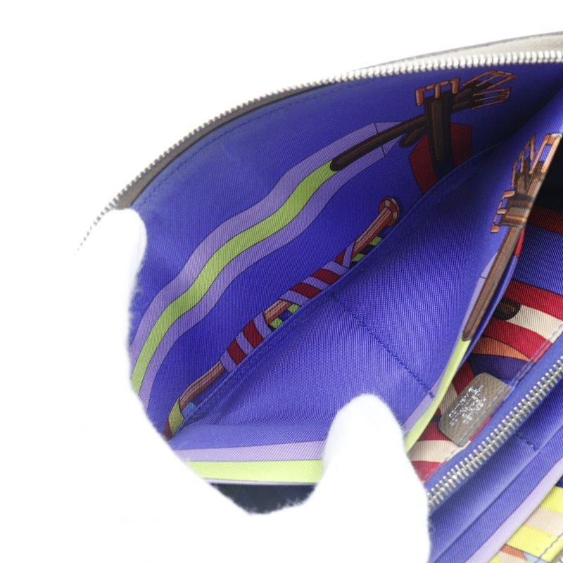 Hermes Azap Long Silk-in Vaux-epson Etoupe Brown R Wallet — view 8