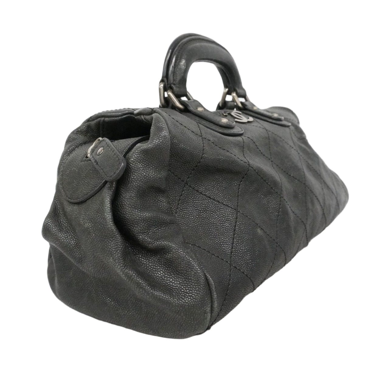 Chanel Handbag Wild Stitch Caviar Leather Black Silver — view 2