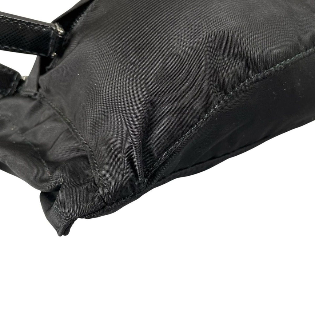 Prada Shoulder Bag Sapphia Leather Bag Black Triangle Logo — view 7