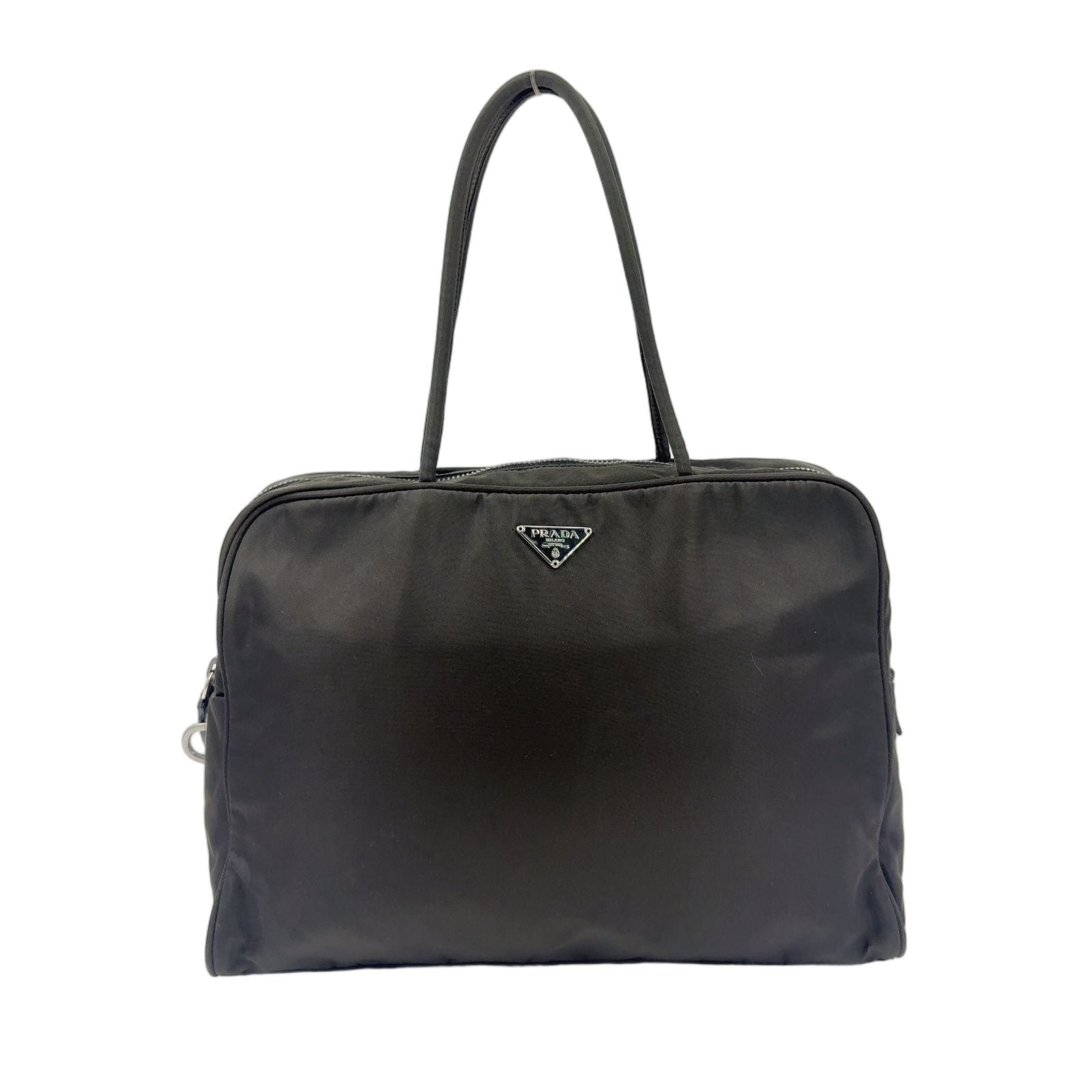 Prada Nylon Khaki Green Handbag Silver