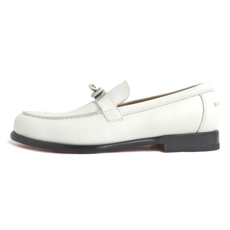 Hermes Loafers Kelly Hardware White Silver 41