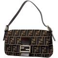 Fendi Zucca Pattern Mamma Baguette Shoulder Bag Canvas Brown