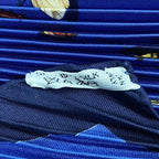 Hermes Pleated Scarf Silk Insect Pattern Navy — view 6