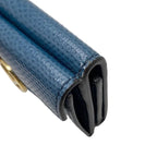 Fendi Trifold Compact Wallet 8 Blue Gold Hardware — view 5