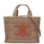 Celine Triomphe Small Cabas Thais Brown Multicolor Tweed Leather 2-Way