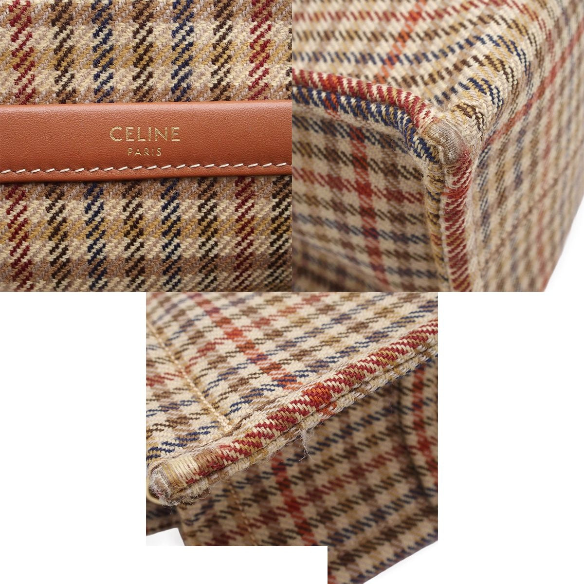 Celine Triomphe Small Cabas Thais Brown Multicolor Tweed Leather 2-Way — view 7