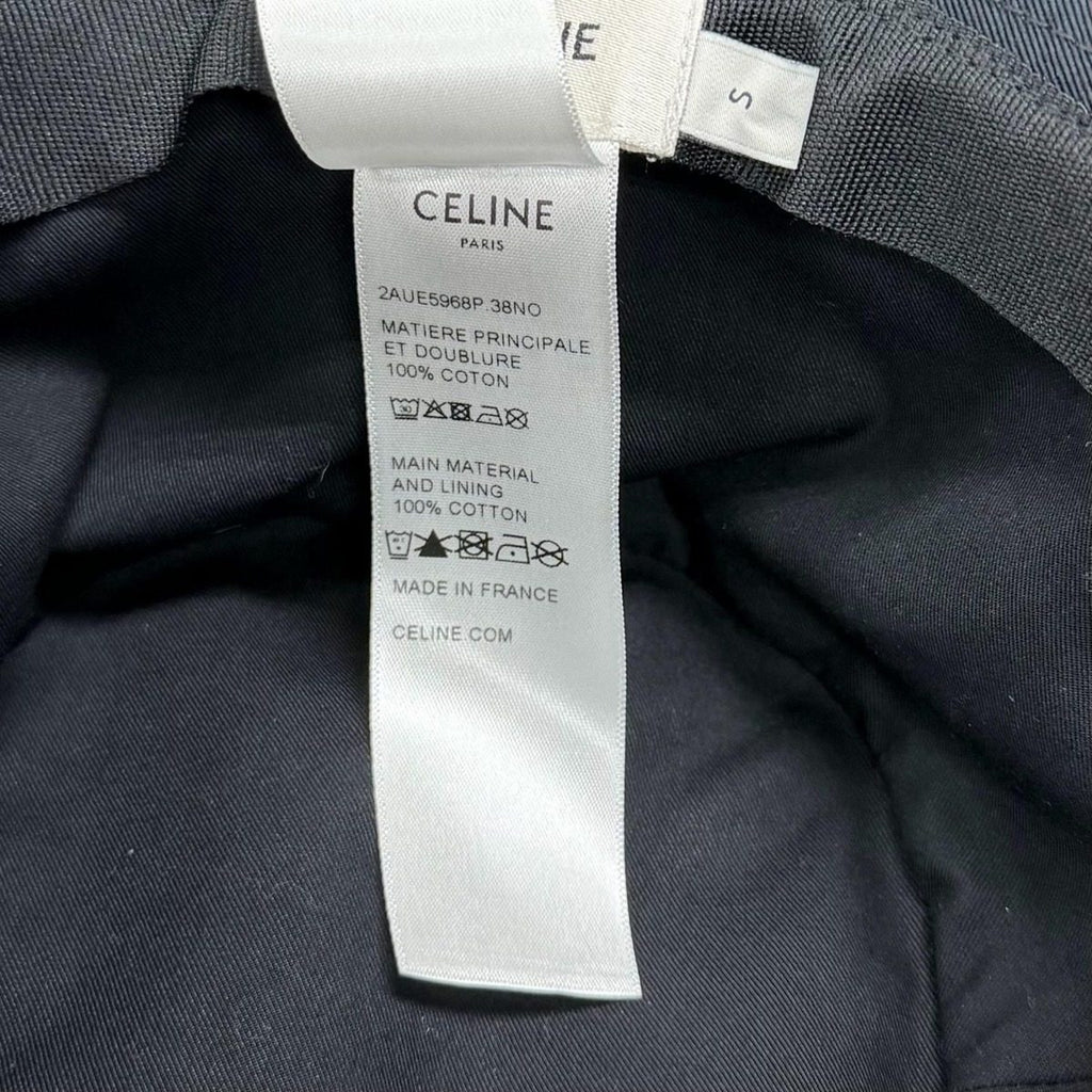 Celine Cotton Triomphe Bucket Hat Black — view 7