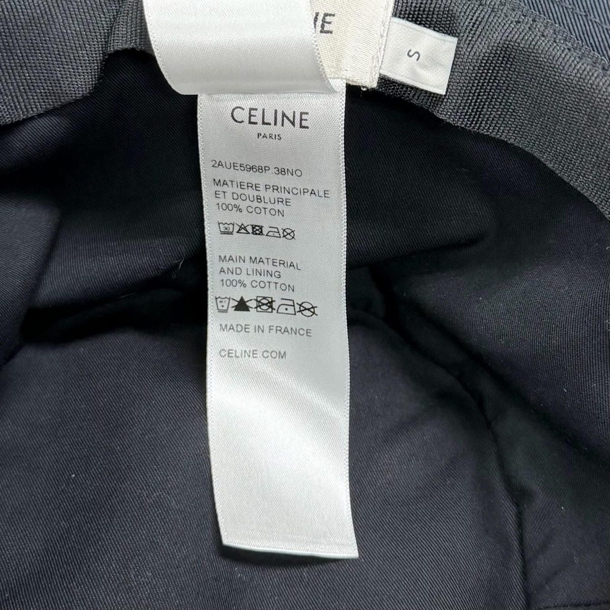 Celine Cotton Triomphe Bucket Hat Black — view 7