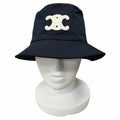 Celine Cotton Triomphe Bucket Hat Black