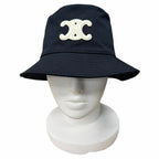 Celine Cotton Triomphe Bucket Hat Black