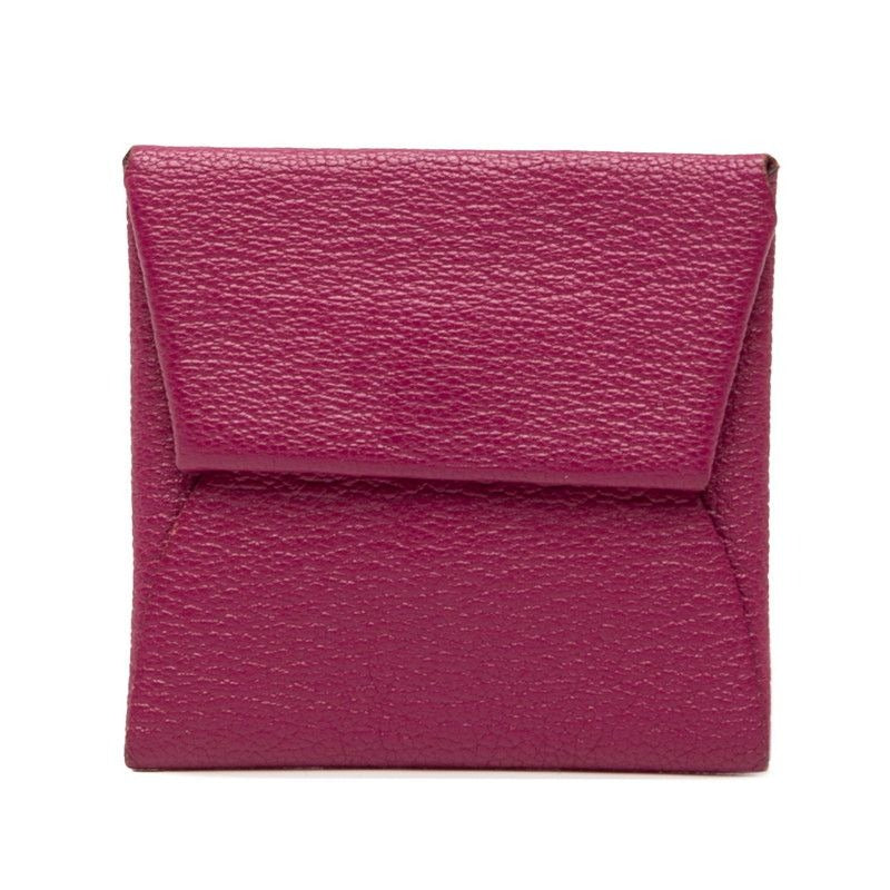 Hermes Bastia Coin Purse Rose Purple Chevre