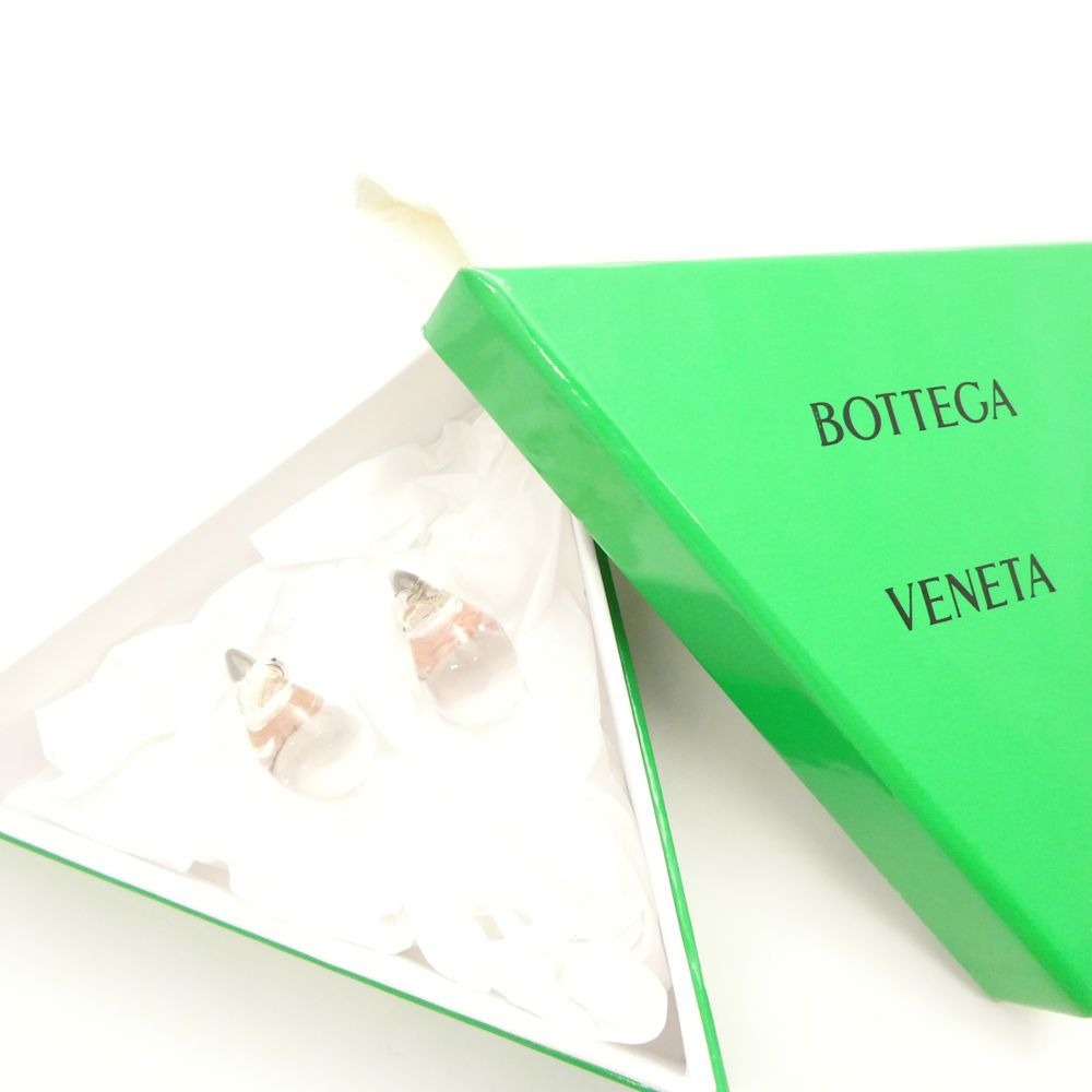 Bottega Veneta Transparent Drop Earrings Resin Ring Silver