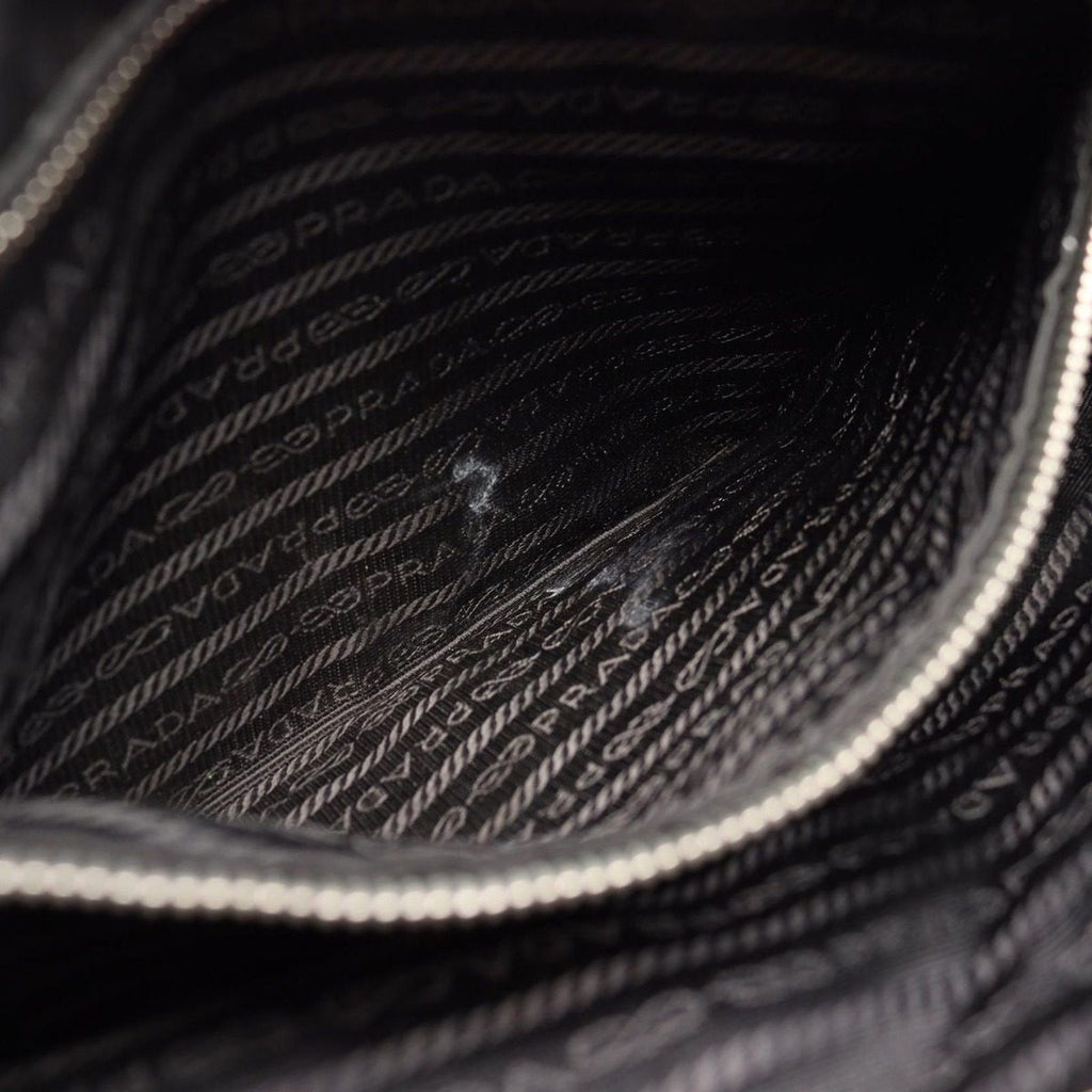 Prada Shoulder Bag Tessuto Easy Black Nylon Leather Triangle Logo — view 5