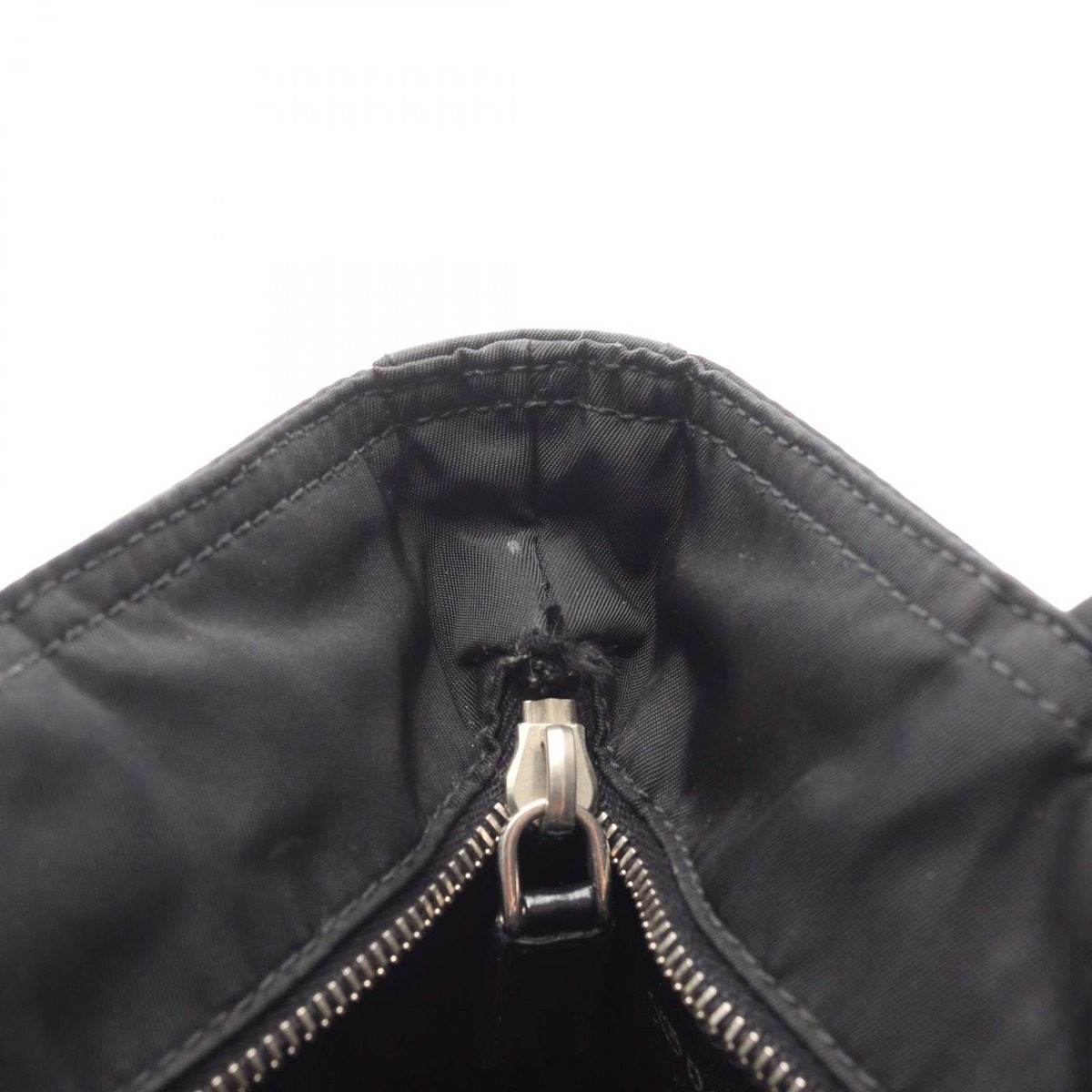 Prada Shoulder Bag Tessuto Easy Black Nylon Leather Triangle Logo — view 7