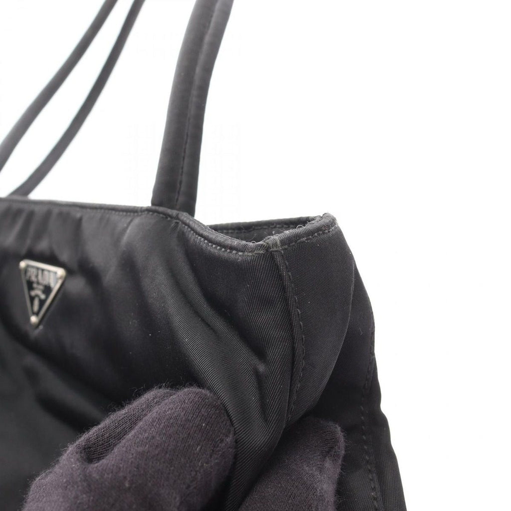 Prada Shoulder Bag Tessuto Easy Black Nylon Leather Triangle Logo — view 9