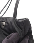 Prada Shoulder Bag Tessuto Easy Black Nylon Leather Triangle Logo — view 9