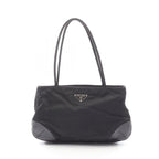 Prada Shoulder Bag Tessuto Easy Black Nylon Leather Triangle Logo