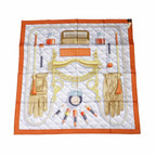 Hermes Carre 90 Scarf Beaute Composee 100% Silk Orange Brown — view 2