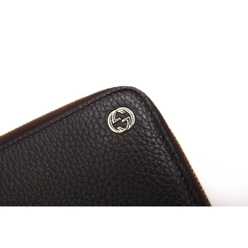 Gucci Long Wallet Men Leather Dark Brown Dollar — view 5