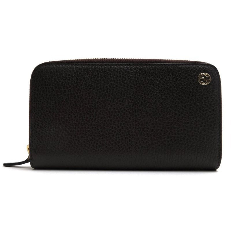 Gucci Long Wallet Men Leather Dark Brown Dollar
