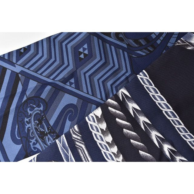 Hermes Scarf Twill Up Wow Silk Blue Marine — view 2