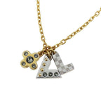 Louis Vuitton Necklace Metal Rhinestone Pendentif Love Letters Gold Silver