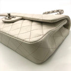 Chanel CC Logo Turnlock Lambskin Chain Shoulder Bag White Purse — view 4