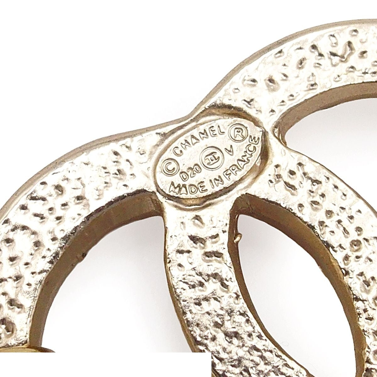 Chanel Bracelet Gold Metal Costume Pearl Color Stone CC Logo Triple Strand Chain — view 6