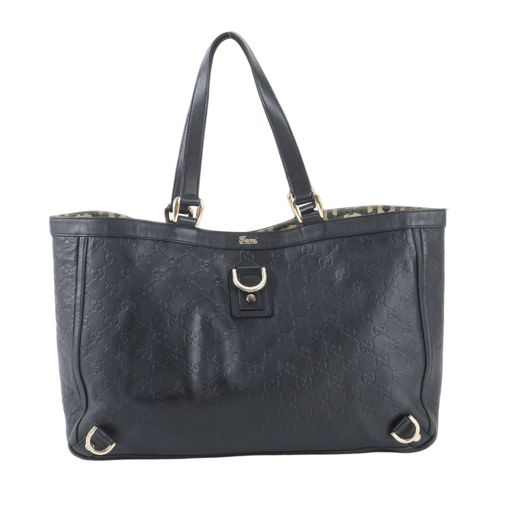 Gucci Guccissima Abbey Leather Tote Shoulder Black