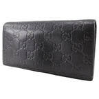 Gucci GG Striped Leather Black Long Wallet — view 2