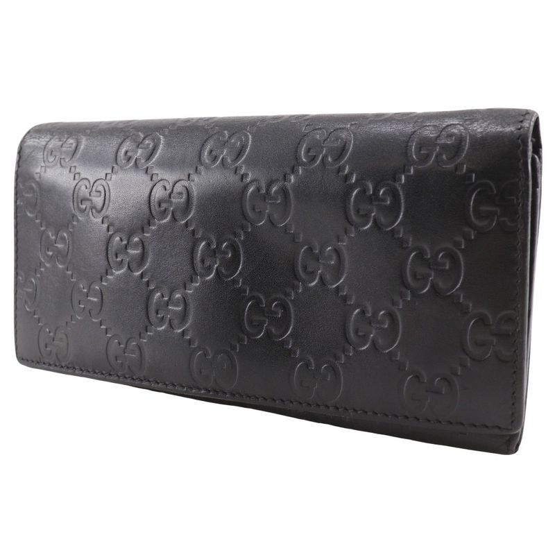 Gucci GG Striped Leather Black Long Wallet — view 2