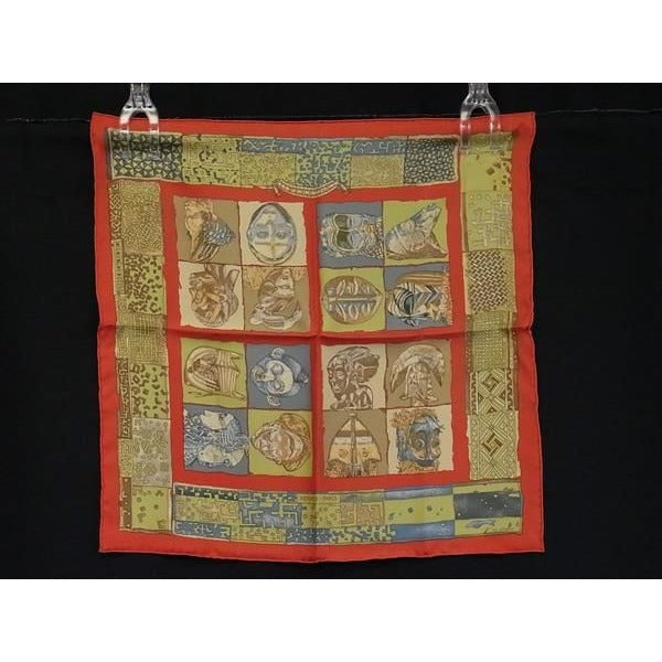 Hermes Persona Petit Carre Gavroche 100% Silk Scarf Orange And Yellow Fr6165 — view 2