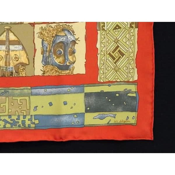 Hermes Persona Petit Carre Gavroche 100% Silk Scarf Orange And Yellow Fr6165 — view 4