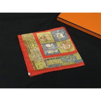 Hermes Persona Petit Carre Gavroche 100% Silk Scarf Orange And Yellow Fr6165