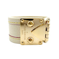 Louis Vuitton Bracelet Cellule Leather Ivory Gold Bangle