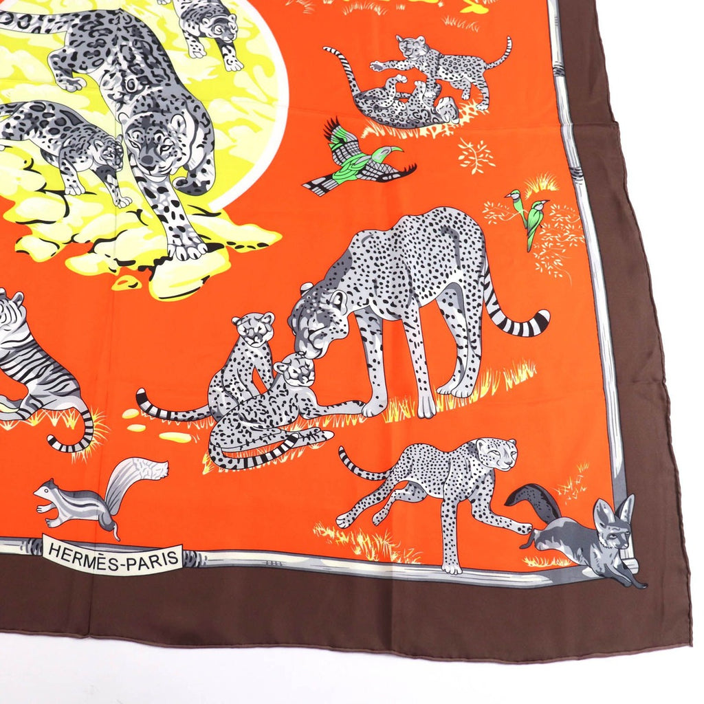 Hermes Carre 140 Tendresse Feline Wild Kindness Silk Large Scarf Multi — view 4