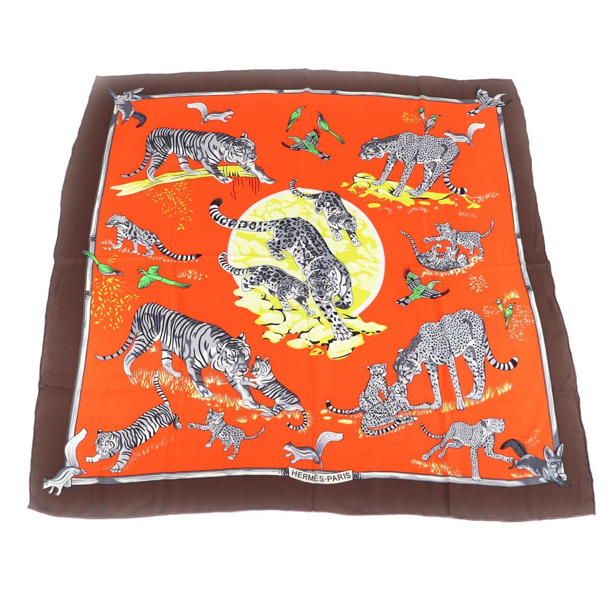 Hermes Carre 140 Tendresse Feline Wild Kindness Silk Large Scarf Multi