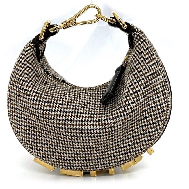 Fendi Handbag Nano Graffi Brown Staggered Pattern — view 4