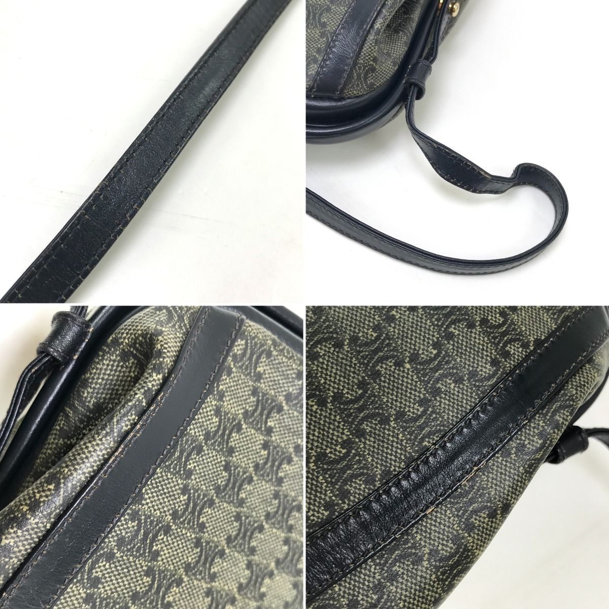 Celine Shoulder Bag Macadam Pattern Navy — view 7