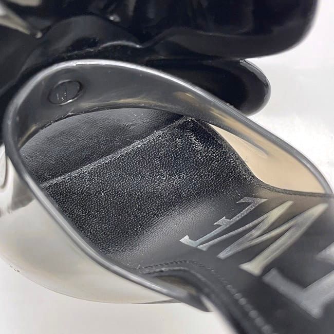 Loewe Mules Petal Flower Sandals Black Clear — view 9