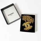 Chanel CC Logo Chain Necklace Gold Quilted